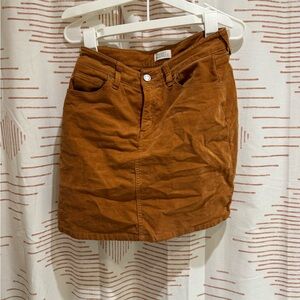 Market & Spruce Copper Corduroy Skirt